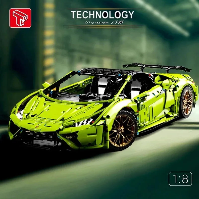Building Blocks Tech MOC Huracan Evo Spyder Racing Car Bricks Toy T5003 - 13