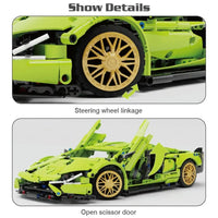 Thumbnail for Building Blocks Tech MOC Lambo Sian FKP37 Racing Car Bricks Toy T2007 - 5