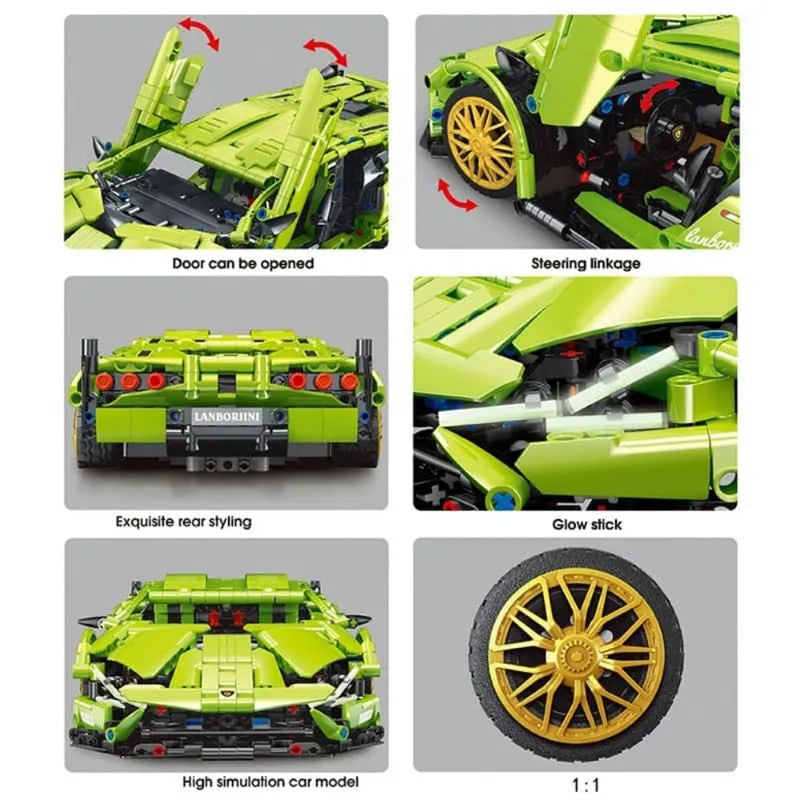 Building Blocks Tech MOC Lambo Sian FKP37 Racing Car Bricks Toy T2007 - 6