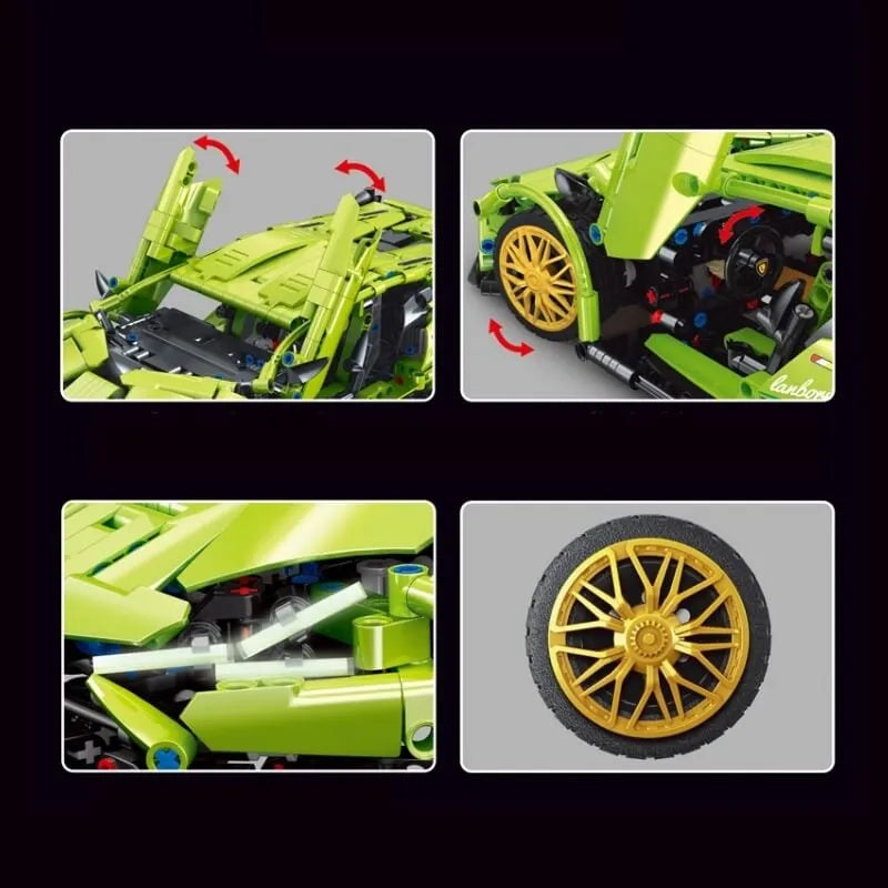 Building Blocks Tech MOC Lambo Sian FKP37 Racing Car Bricks Toy T2007 - 11