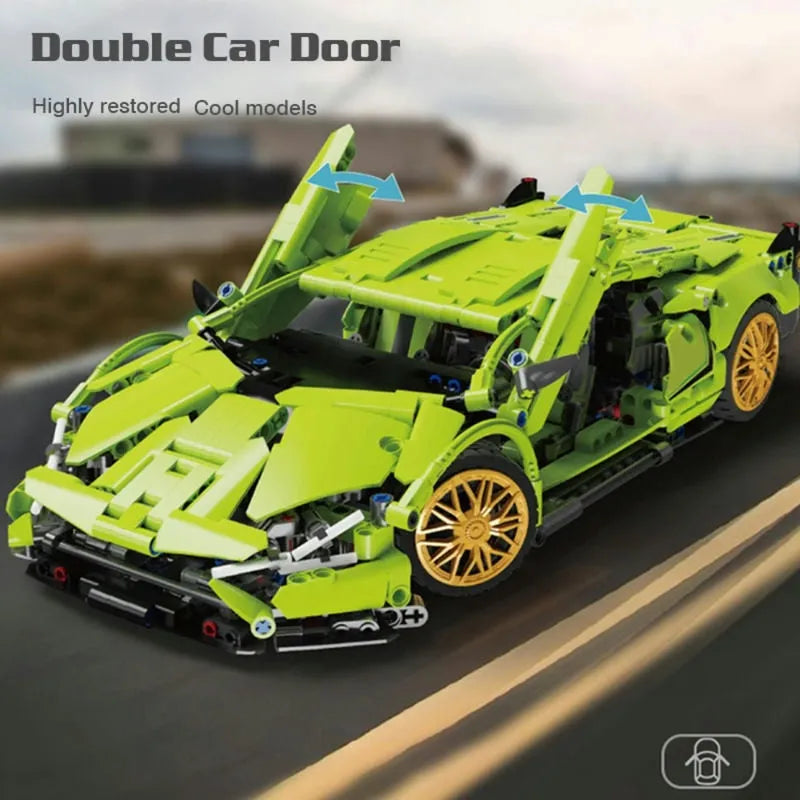 Building Blocks Tech MOC Lambo Sian FKP37 Racing Car Bricks Toy T2007 - 3