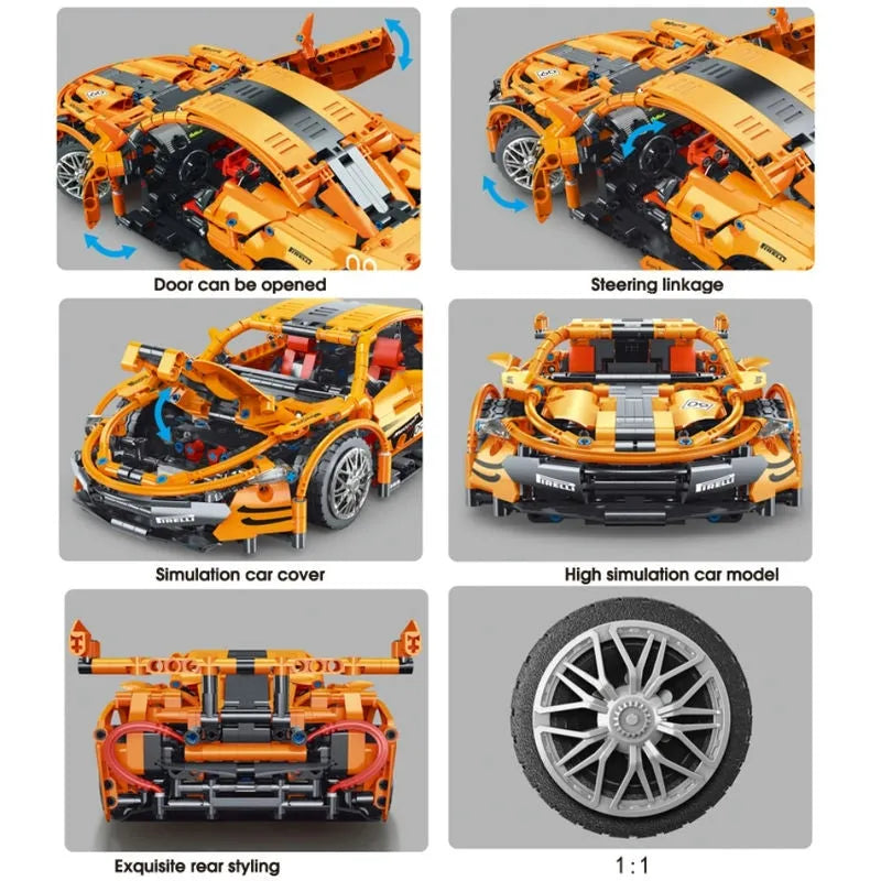 Building Blocks Tech MOC McLaren P1 Sports Racing Car Bricks Toy T2009 Construction Set Toys - 6