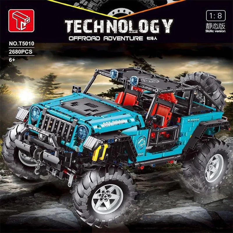 Building Blocks Tech MOC Off - Road JEEP Wrangler Trailcat SUV Bricks Toy T5010 - 2