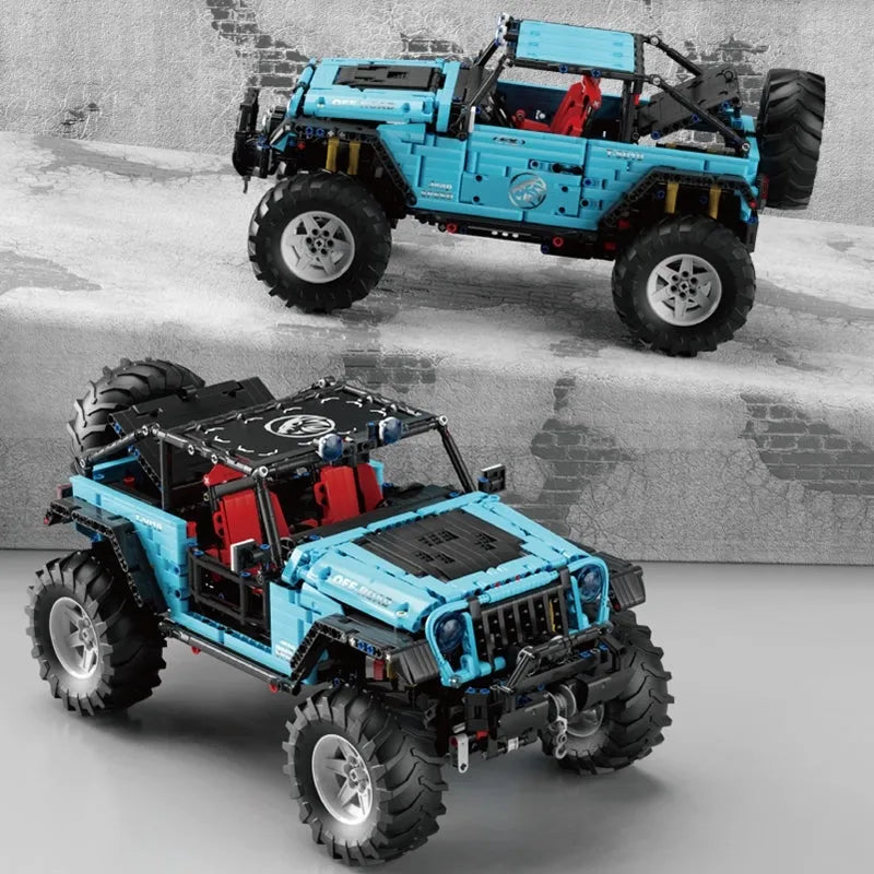 Building Blocks Tech MOC Off - Road JEEP Wrangler Trailcat SUV Bricks Toy T5010 - 9