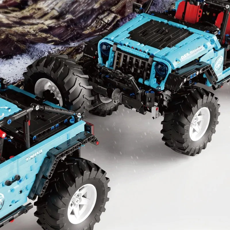 Building Blocks Tech MOC Off-Road JEEP Wrangler Trailcat SUV Bricks Toy T5010 Construction Set Toys - 5