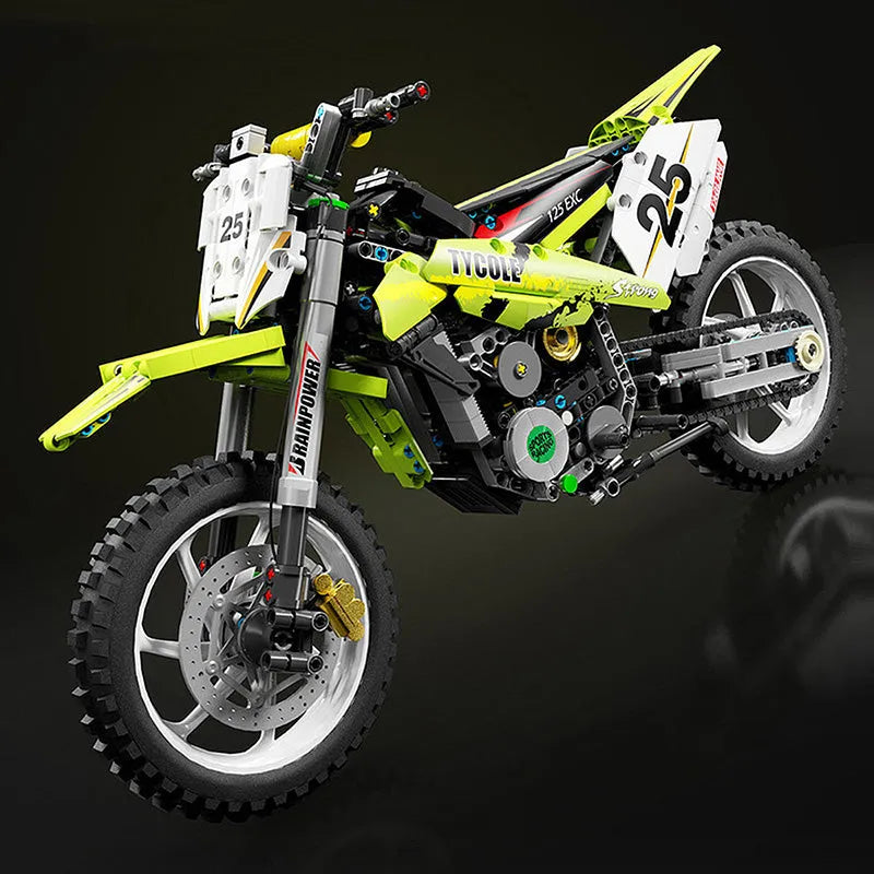 Building Blocks Tech MOC Off Road Motorcycle City Motocross Bricks Toy T4018 - 6