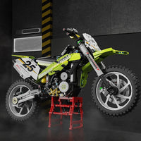Thumbnail for Building Blocks Tech MOC Off Road Motorcycle City Motocross Bricks Toy T4018 - 4