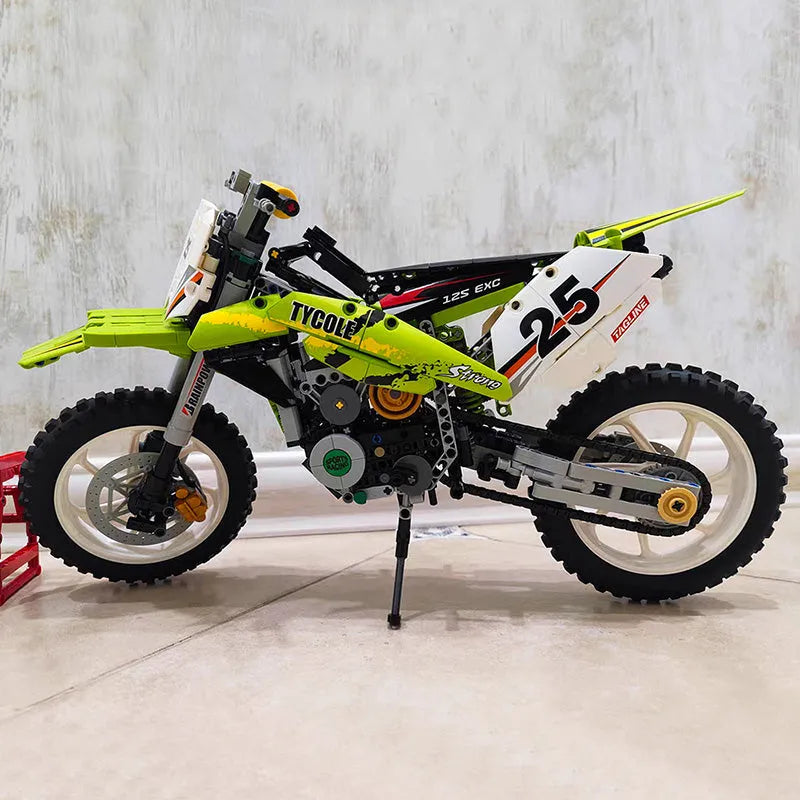 Building Blocks Tech MOC Off Road Motorcycle City Motocross Bricks Toy T4018 - 3