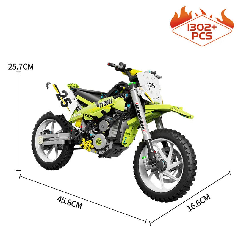 Building Blocks Tech MOC Off Road Motorcycle City Motocross Bricks Toy T4018 - 7