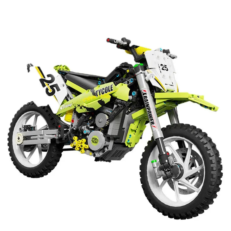 Building Blocks Tech MOC Off Road Motorcycle City Motocross Bricks Toy T4018 Construction Set Toys - 1