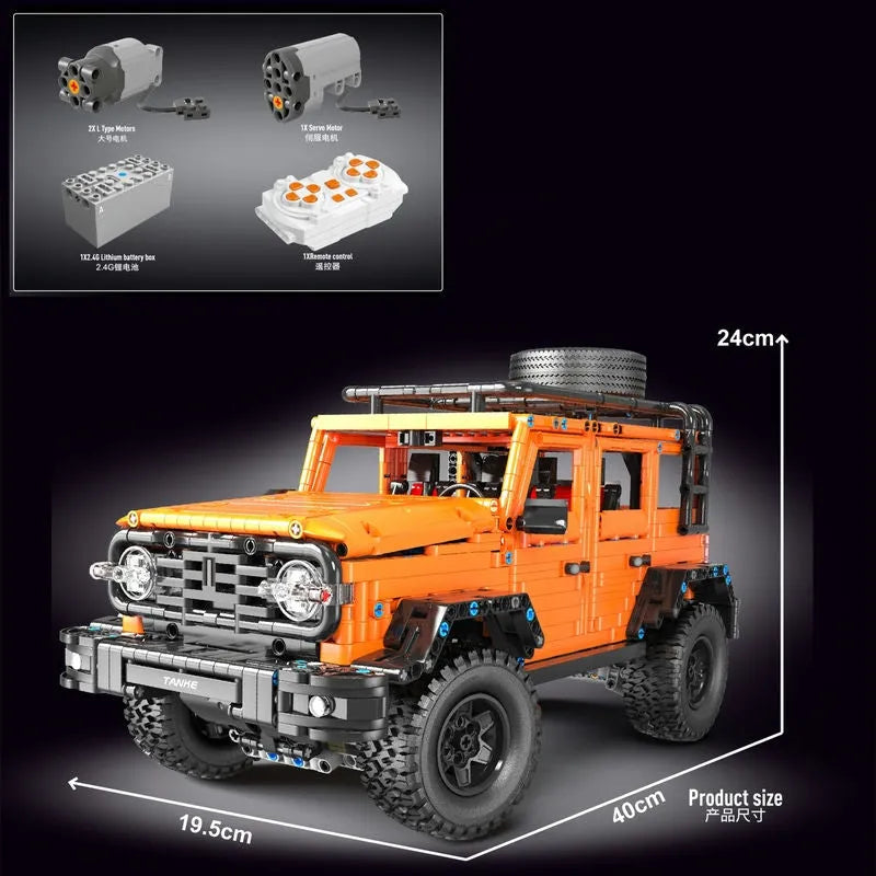 Building Blocks Tech MOC Off - Road RC SUV AWD Tank 300 Car Bricks Toy - 7