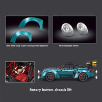 Thumbnail for Building Blocks Tech MOC Porsche 911 GT2 RS Supercar Bricks Toy T5026B Construction Set Toys - 10