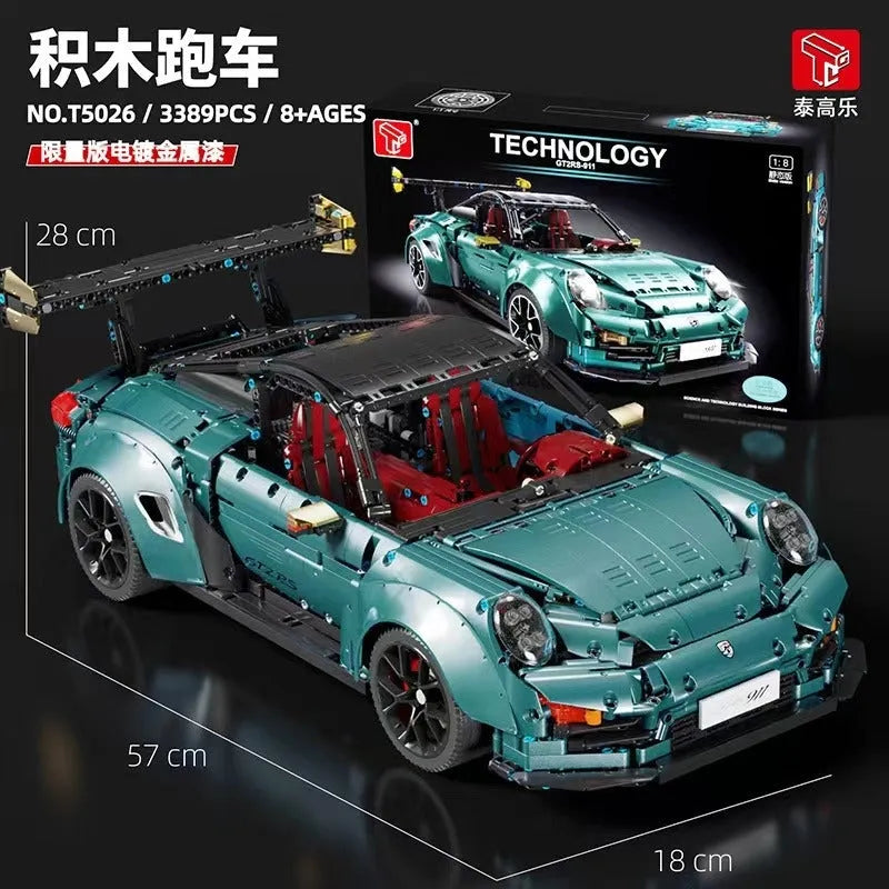 Building Blocks Tech MOC Porsche 911 GT2 RS Supercar Bricks Toy T5026B Construction Set Toys - 6