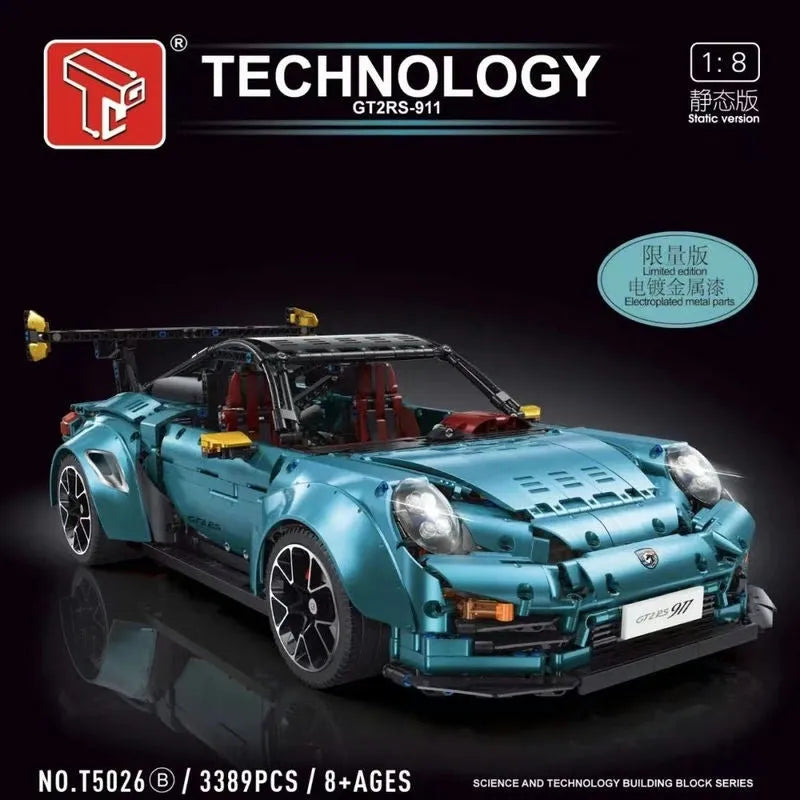 Building Blocks Tech MOC Porsche 911 GT2 RS Supercar Bricks Toy T5026B - 2