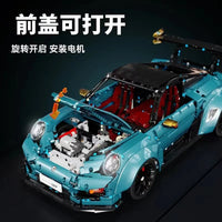 Thumbnail for Building Blocks Tech MOC Porsche 911 GT2 RS Supercar Bricks Toy T5026B - 8