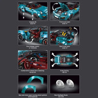 Thumbnail for Building Blocks Tech MOC Porsche 911 GT2 RS Supercar Bricks Toy T5026B Construction Set Toys - 13