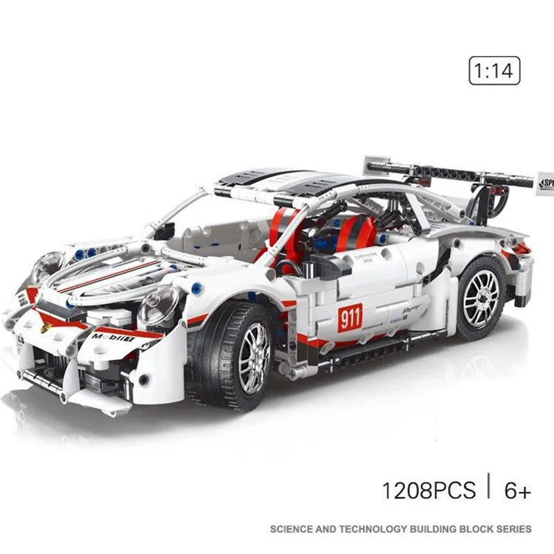 Building Blocks Tech MOC Porsche 911 RSR Sports Car Bricks Toy T2008 Construction Set Toys - 4