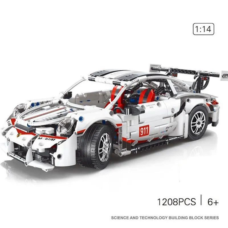 Building Blocks Tech MOC Porsche 911 RSR Sports Car Bricks Toy T2008 - 4