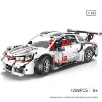 Thumbnail for Building Blocks Tech MOC Porsche 911 RSR Sports Car Bricks Toy T2008 Construction Set Toys - 4