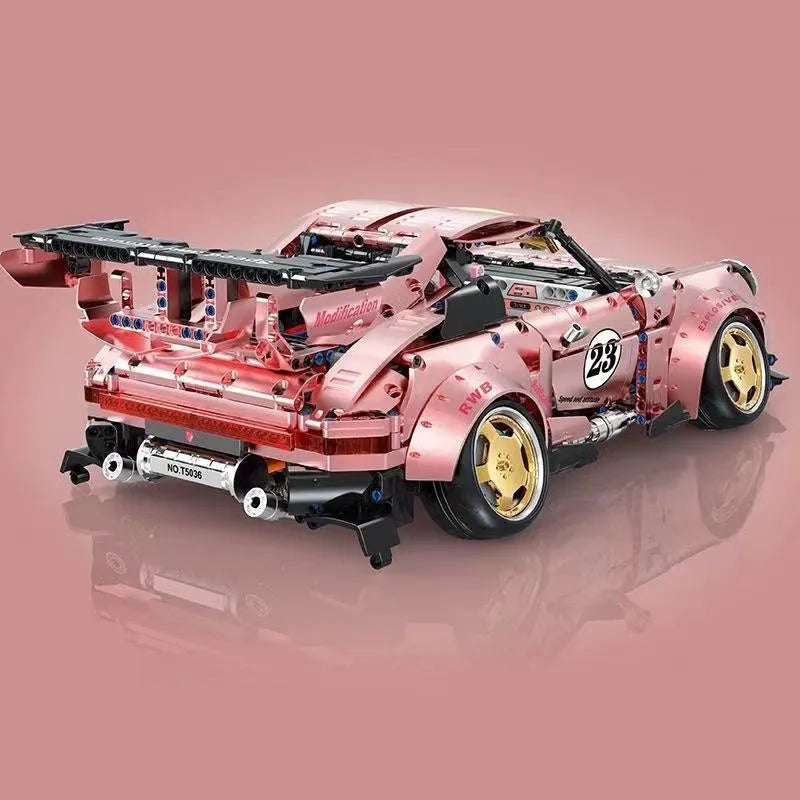 Building Blocks Tech MOC Porsche 911 RWB Supercar Bricks Toy T5036A - 4