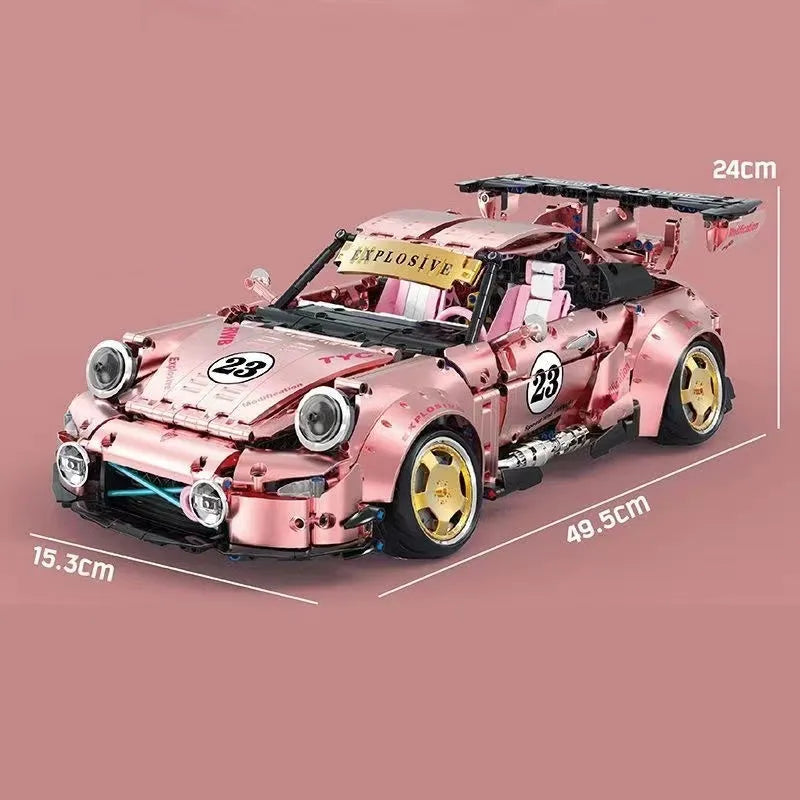 Building Blocks Tech MOC Porsche 911 RWB Supercar Bricks Toy T5036A - 5