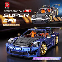 Thumbnail for Building Blocks Tech MOC RC Classic Super Sports Car Bricks Toy T5037AP - 9