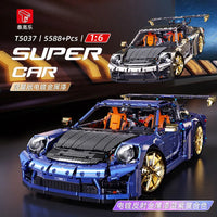 Thumbnail for Building Blocks Tech MOC RC Classic Super Sports Car Bricks Toy T5037AP - 9