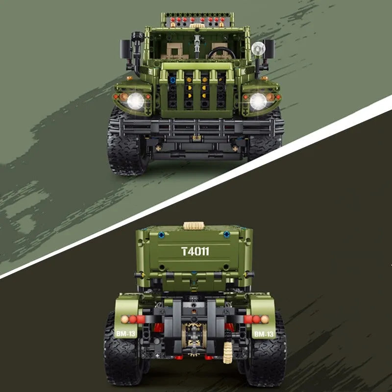 Building Blocks Tech MOC RC Katyusha Rocket Launcher Car Bricks Toys T4011 Construction Set Toys - 6