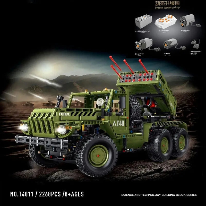 Building Blocks Tech MOC RC Katyusha Rocket Launcher Car Bricks Toys T4011 Construction Set Toys - 3