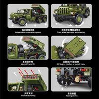 Thumbnail for Building Blocks Tech MOC RC Katyusha Rocket Launcher Car Bricks Toys T4011 - 8