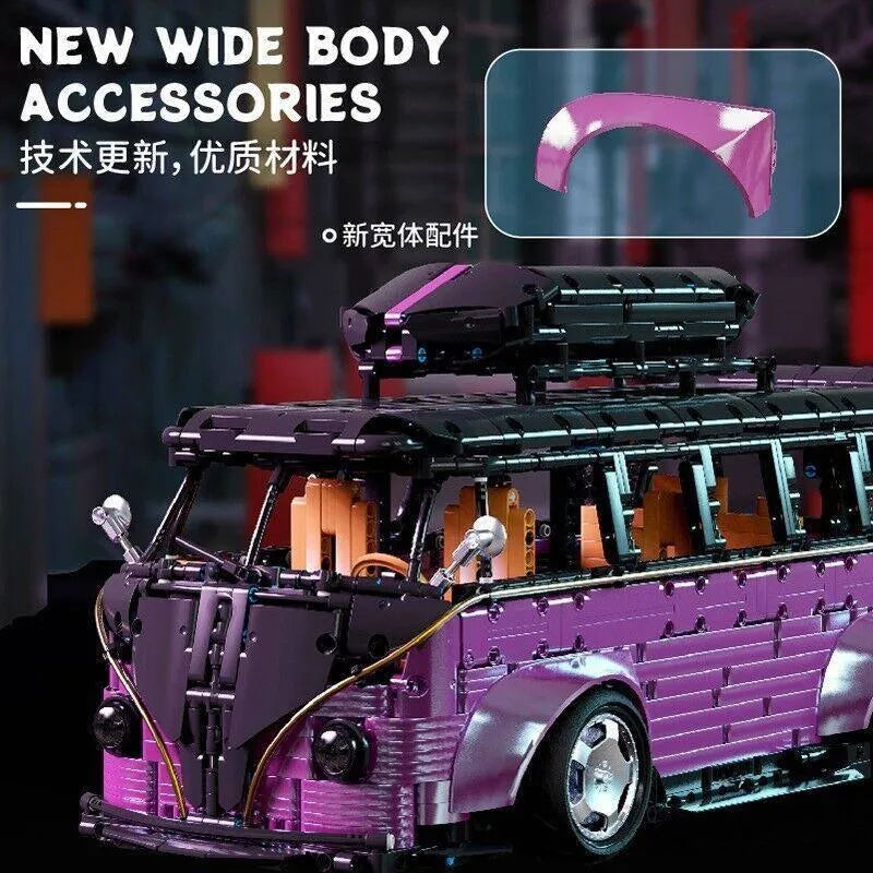 Building Blocks Tech MOC RC Motorized Camper Bus Van Bricks Toy T5022B - 7