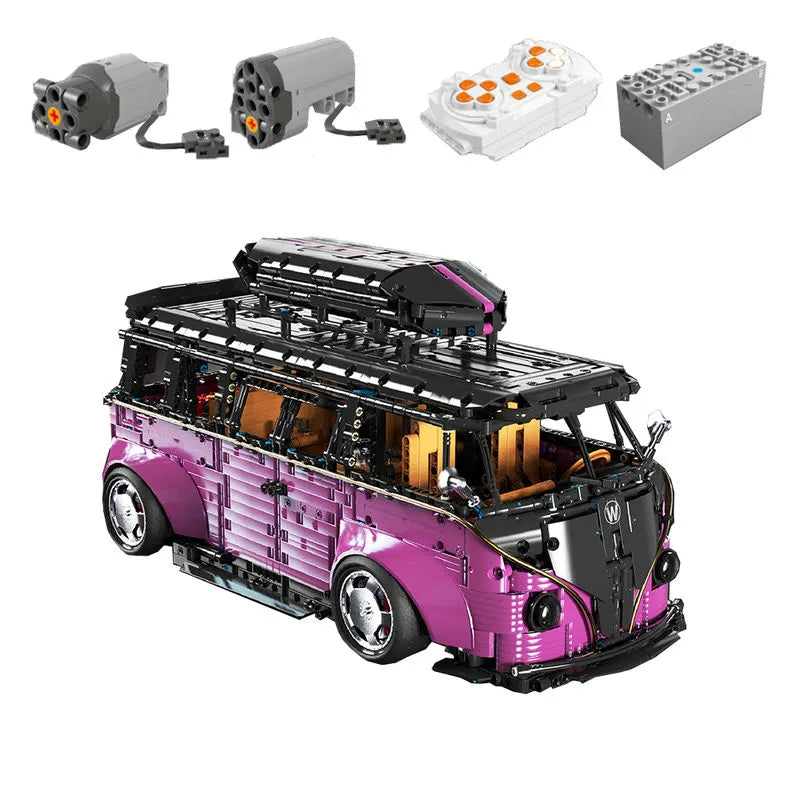 Building Blocks Tech MOC RC Motorized Camper Bus Van Bricks Toy T5022B - 1