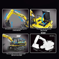 Thumbnail for Building Blocks Tech MOC RC Motorized Excavator Truck Bricks Toys T4001 - 3