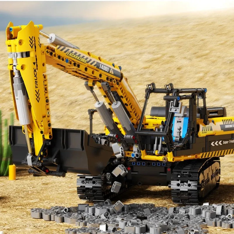 Building Blocks Tech MOC RC Motorized Excavator Truck Bricks Toys T4001 - 10