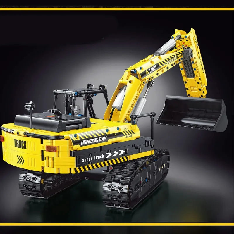Tech MOC RC Motorized Excavator Truck Bricks Toys T4001