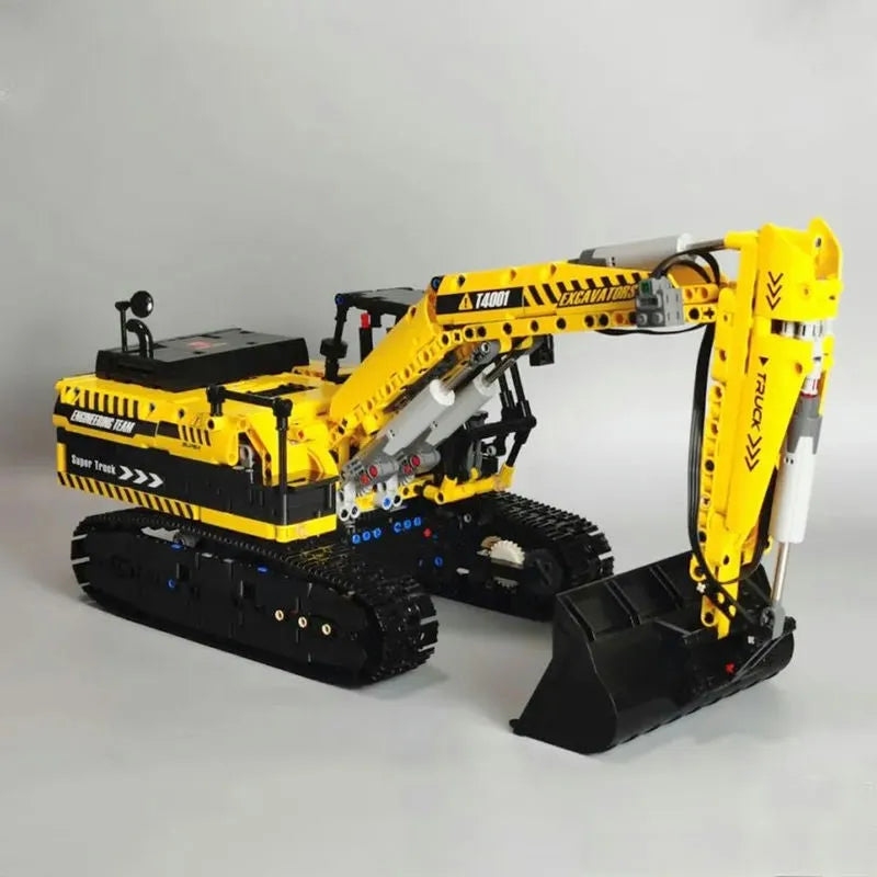 Tech MOC RC Motorized Excavator Truck Bricks Toys T4001