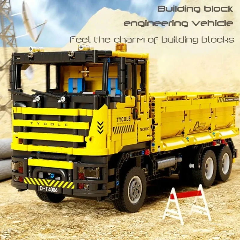 Building Blocks Tech MOC RC Motorized Heavy Dump Truck Bricks Toy T4006 - 9
