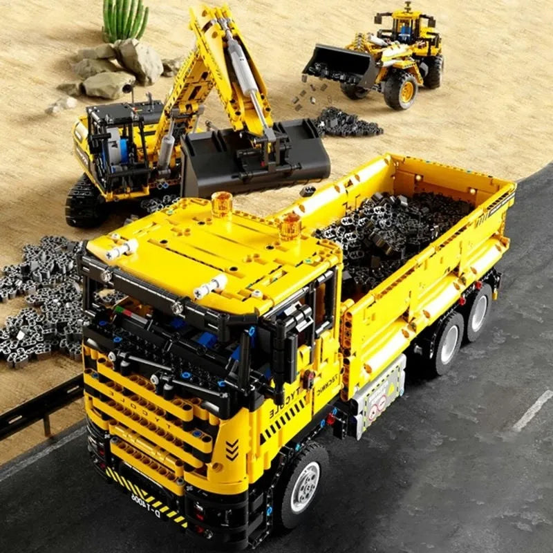 Building Blocks Tech MOC RC Motorized Heavy Dump Truck Bricks Toy T4006 - 10