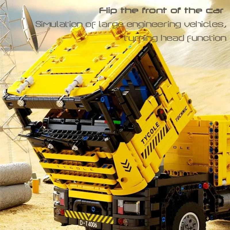 Building Blocks Tech MOC RC Motorized Heavy Dump Truck Bricks Toy T4006 - 11