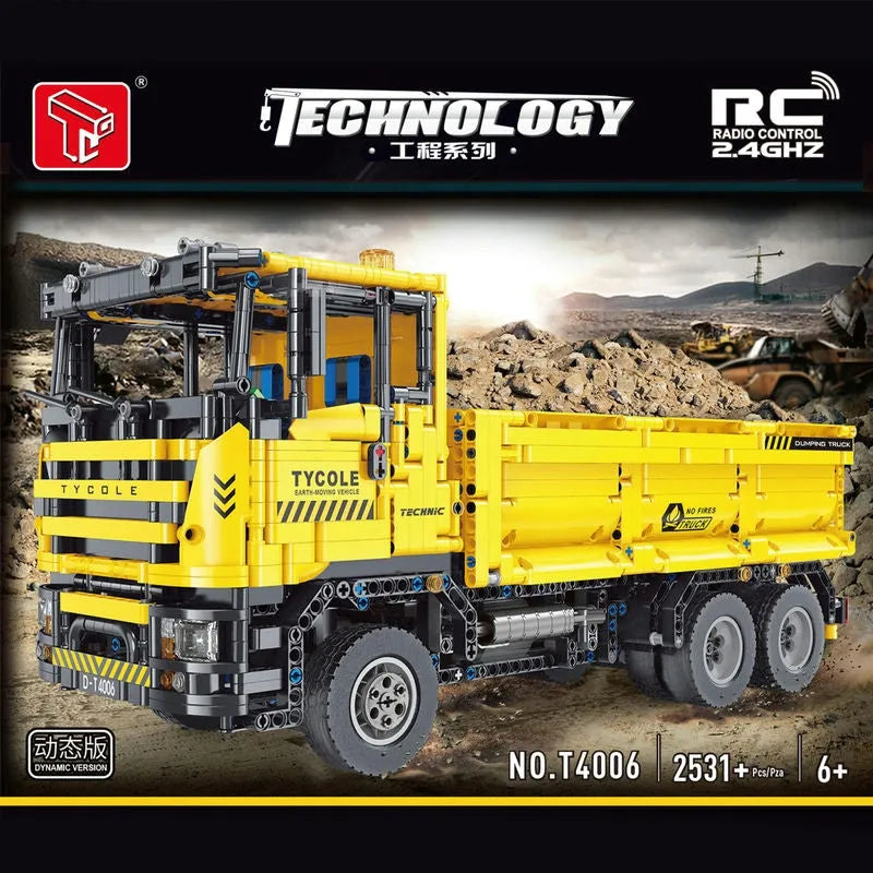 Building Blocks Tech MOC RC Motorized Heavy Dump Truck Bricks Toy T4006 - 2