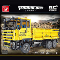 Thumbnail for Building Blocks Tech MOC RC Motorized Heavy Dump Truck Bricks Toy T4006 - 2
