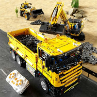 Thumbnail for Building Blocks Tech MOC RC Motorized Heavy Dump Truck Bricks Toy T4006 - 13
