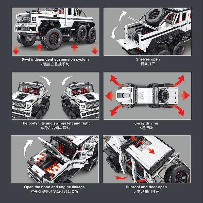Building Blocks Tech MOC RC Off-Road LAND CRUISER Truck Bricks Toy T5020B - 9