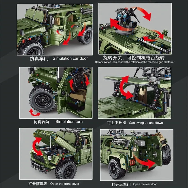 Building Blocks Tech MOC RC Warrior Off Road SUV Car Bricks Toys T4015 Construction Set Toys - 6