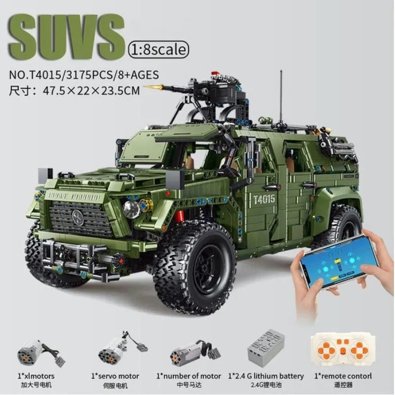 Building Blocks Tech MOC RC Warrior Off Road SUV Car Bricks Toys T4015 Construction Set Toys - 7