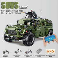 Thumbnail for Building Blocks Tech MOC RC Warrior Off Road SUV Car Bricks Toys T4015 Construction Set Toys - 7