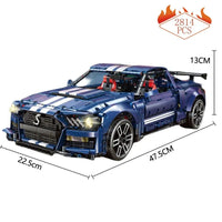 Thumbnail for Building Blocks Tech MOC Shelby GT500 Classic Racing Car Bricks Toy T5017A - 1