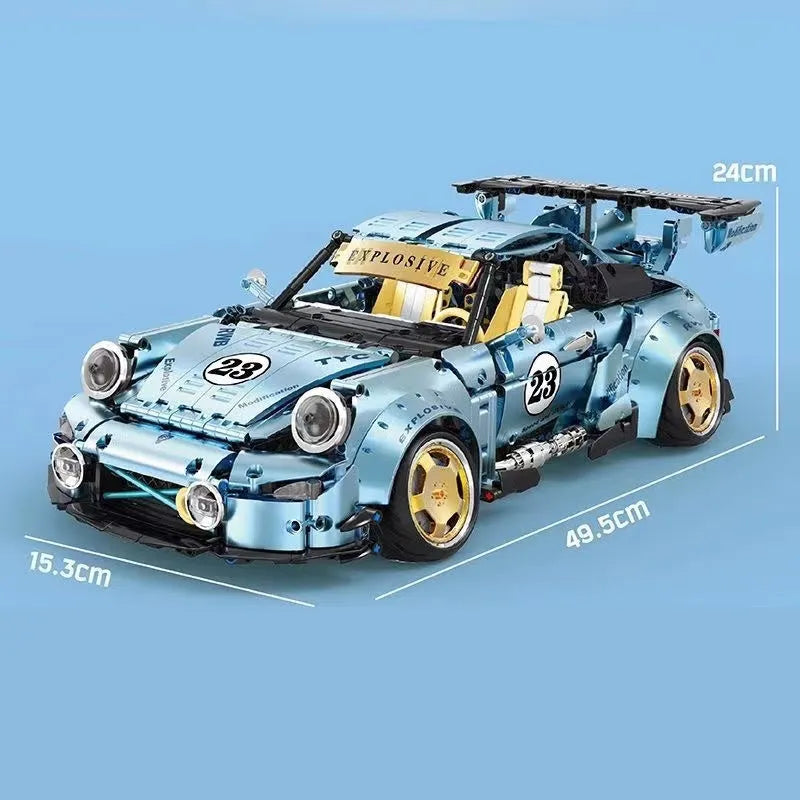 Building Blocks Tech MOC Supercar Porsche 911 RWB Bricks Toys T5036B - 4