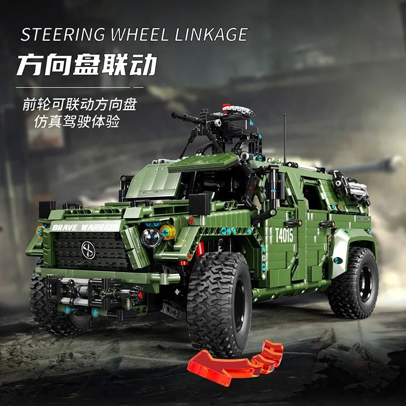 Building Blocks Tech MOC SUV Off Road Warrior Armored Car Bricks Toy T4015 - 10
