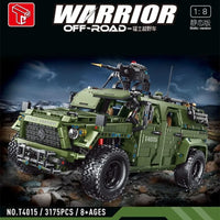 Thumbnail for Building Blocks Tech MOC SUV Off Road Warrior Armored Car Bricks Toy T4015 - 2